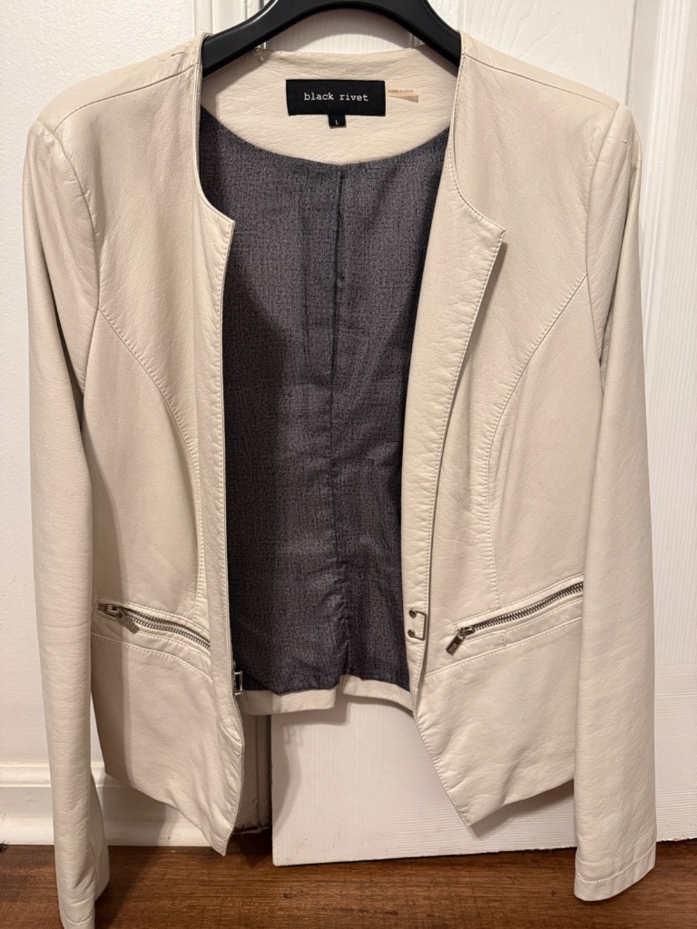 Black Rivet Faux Leather Jacket